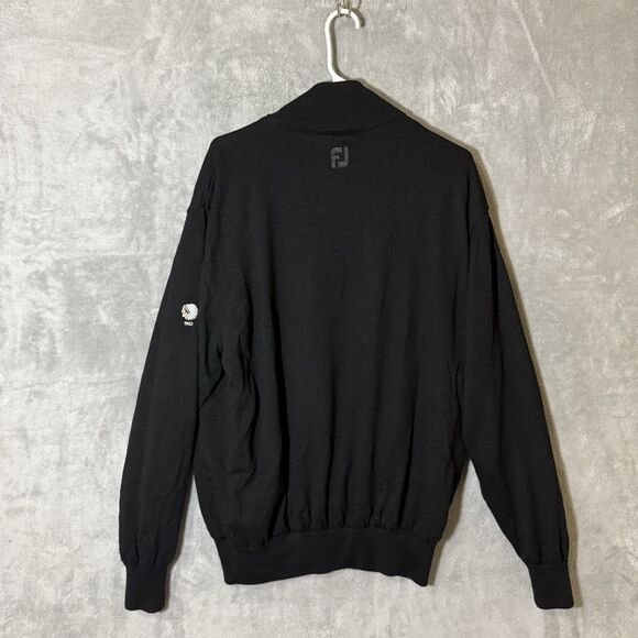 FootJoy Sweater XL Black Half Zip Pullover Wool Lined Golf Performance Indian - Picture 4 of 10